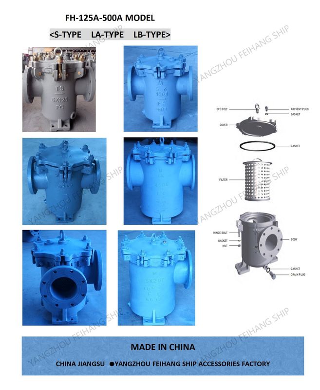 FILTROS DE ÁGUA MARINHA PODE JIS F7121-CAN FILTROS DE ÁGUA CORPO CARTUCHO DE FILTRO DE FERRO FUNDIDO AÇO INOXIDÁVEL