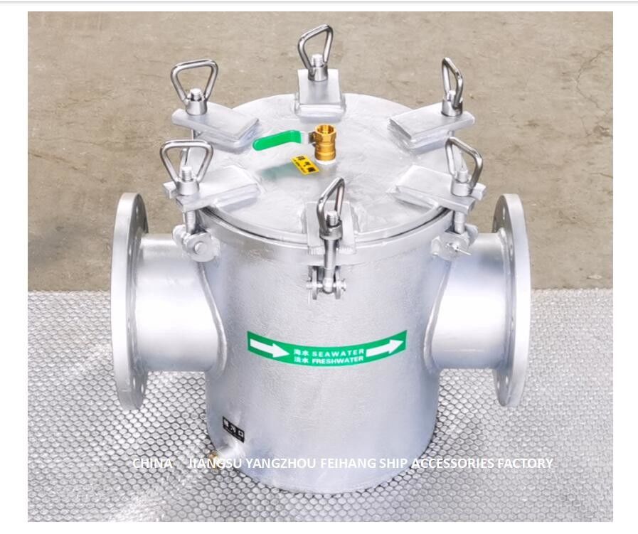 Tipo reto filtro do throu do Seawater para a quente auxiliar do aço carbono do modelo AS150 CB/T497-2012 da bomba do Seawater galvanizado