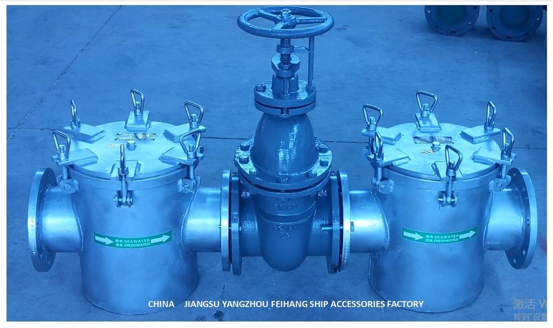 Tipo reto filtro do throu do Seawater para a quente auxiliar do aço carbono do modelo AS150 CB/T497-2012 da bomba do Seawater galvanizado