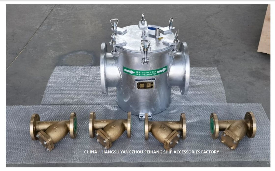 O filtro principal Cb/T497-2012 do Seawater de Dn250 consiste principalmente nas tubulações de conexão, tubulações principais, cestas do filtro, flanges,