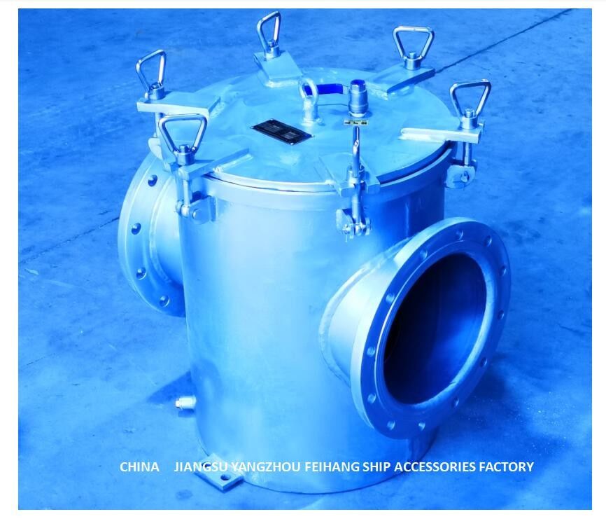 O tipo filtro BRS250 CBM1061-81 do ângulo direito do Seawater para o aço carbono auxiliar da entrada de bomba do Seawater galvanizou