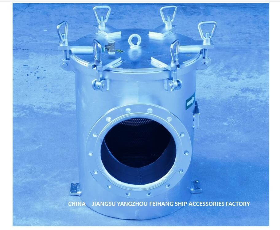 O tipo filtro BRS250 CBM1061-81 do ângulo direito do Seawater para o aço carbono auxiliar da entrada de bomba do Seawater galvanizou