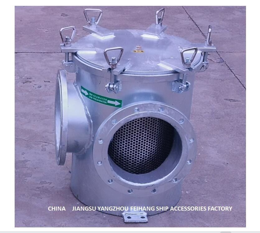 O tipo filtro BRS250 CBM1061-81 do ângulo direito do Seawater para o aço carbono auxiliar da entrada de bomba do Seawater galvanizou