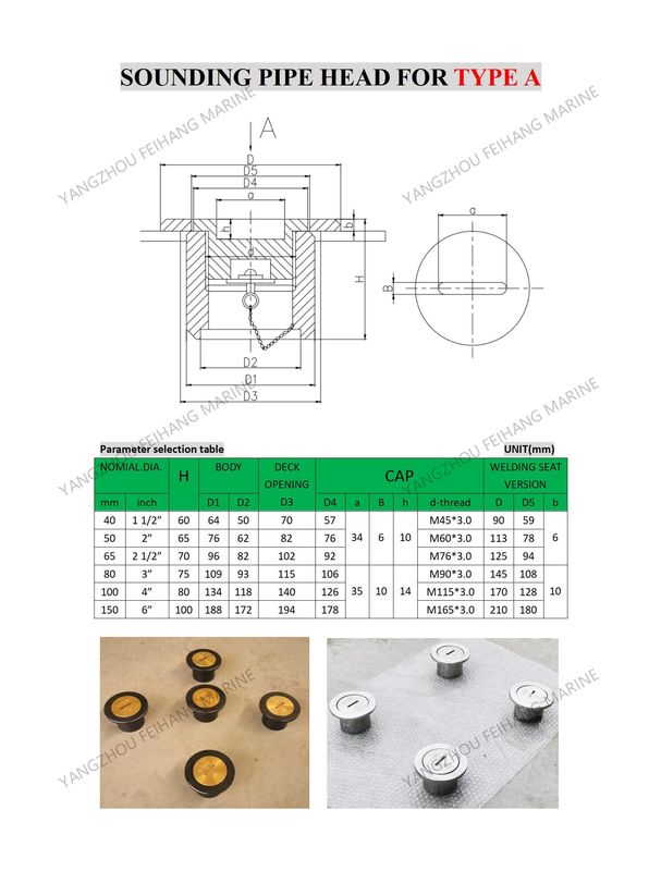 Cabeça de injecção de sondagem do tanque de óleo marinho, cabeça de tubo de sondagem do convés de aço A40 Cb/T3778-1999