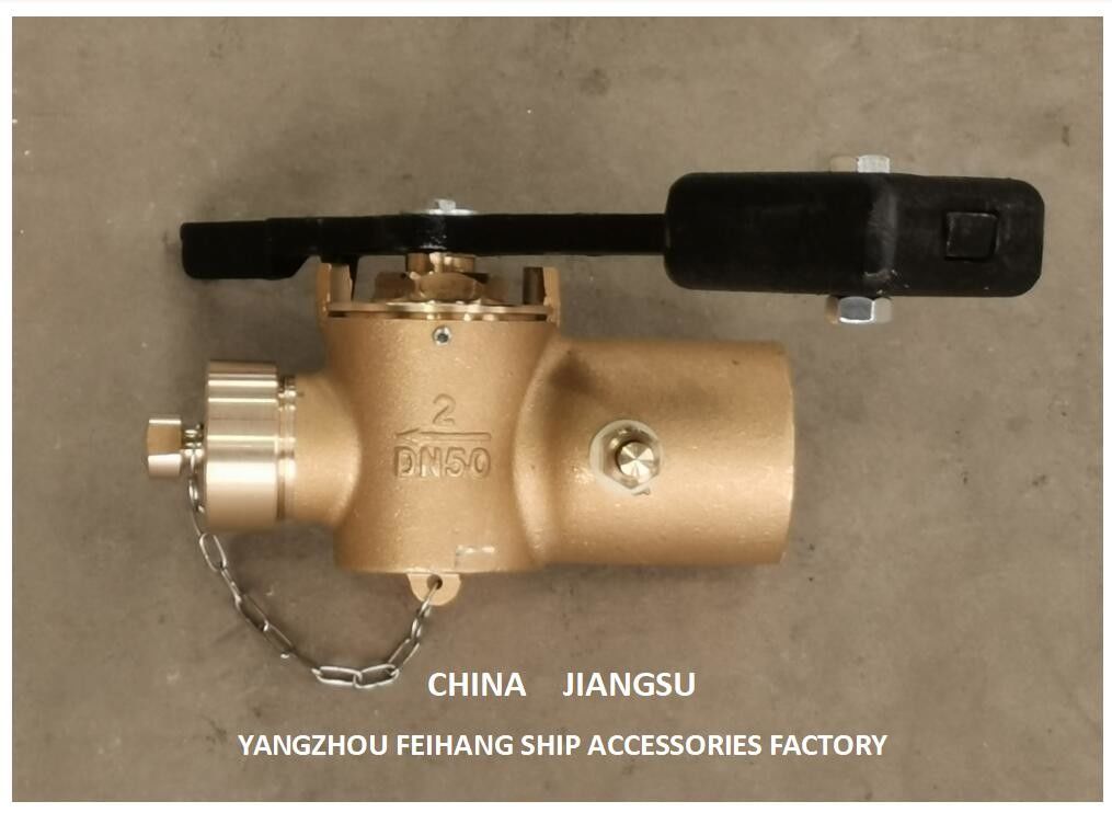 Cabeça de válvula de porta de auto-fechamento de bronze marinho para tubo de sondagem Dn50 Cb/T3778-99 Material-bronze com contrapeso