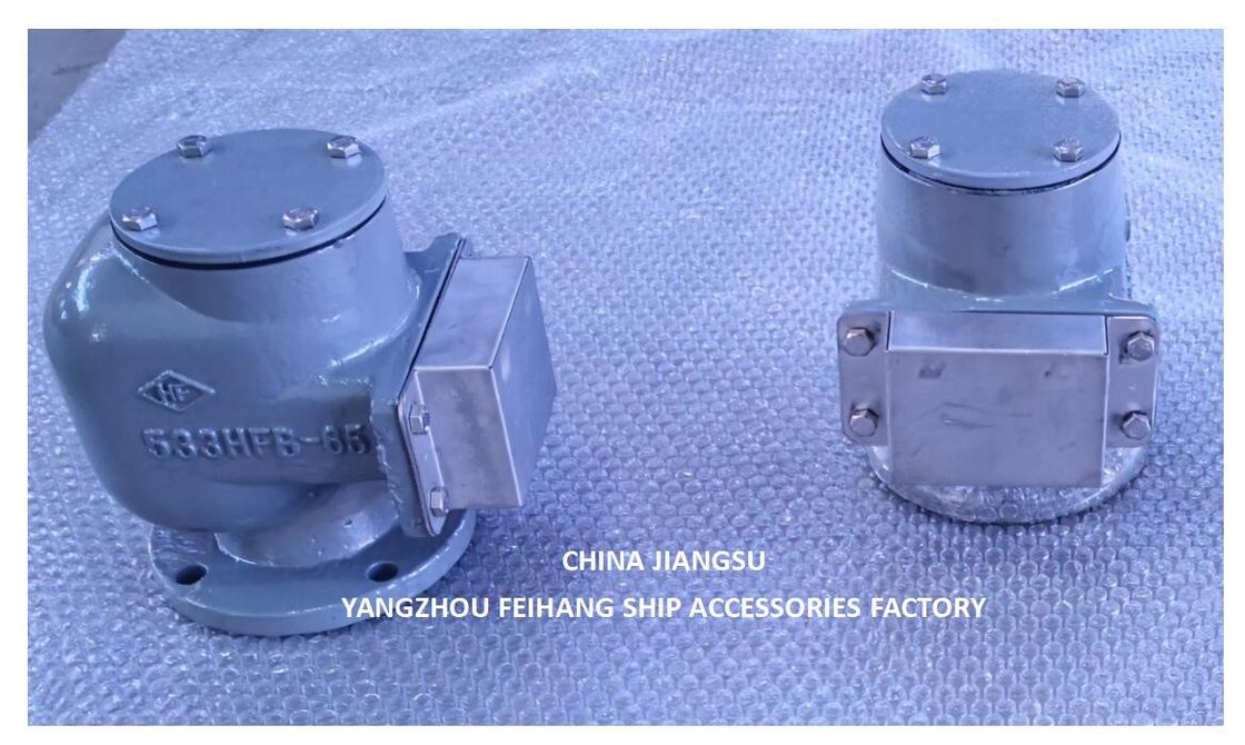 Cabeça de ventilação de flange de ferro fundido e cabeça de tubo de ar para tanque de lastro Modelo:533HFB-65A com disco flutuante SUS 316l