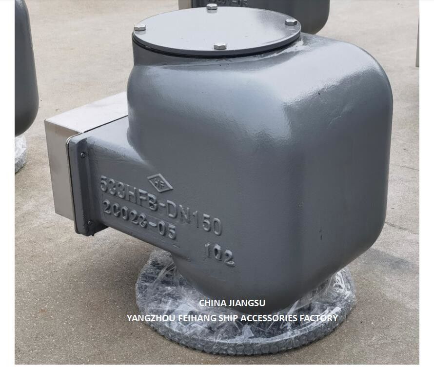 Cabeça de ventilação superior do tanque de ar No. 533HFB-150A Tanque de água de bilge Ventilação de capô Corpo de ferro fundido Com flutuador de aço inoxidável