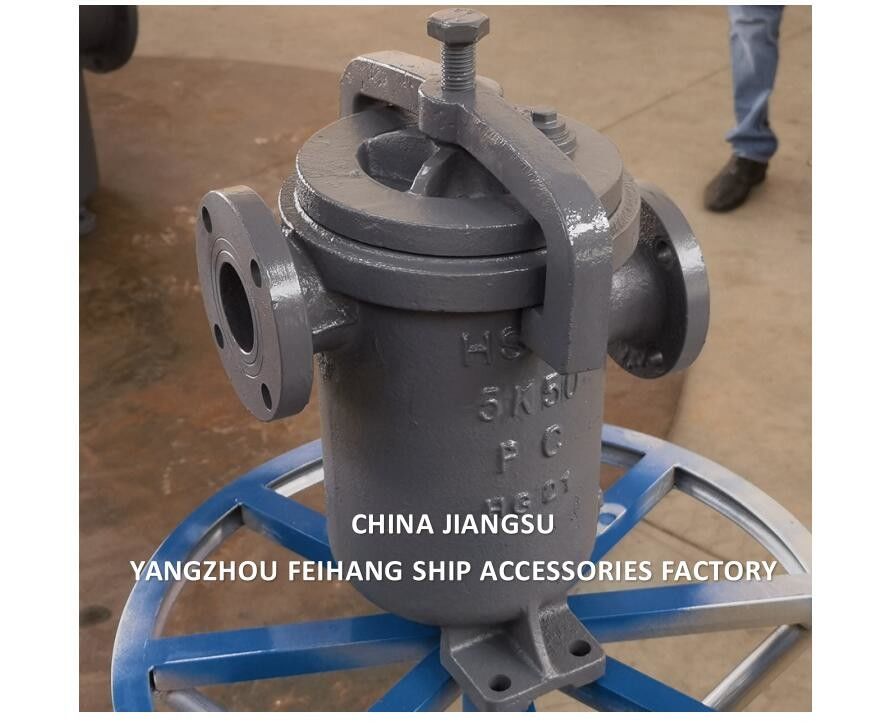 CHINA SUPPLY JIS F7209 MARINE SIMPLEX FUEL STRAINER & MARINE SINGLE FILTER corpo de ferro fundido elemento de filtro de aço inoxidável