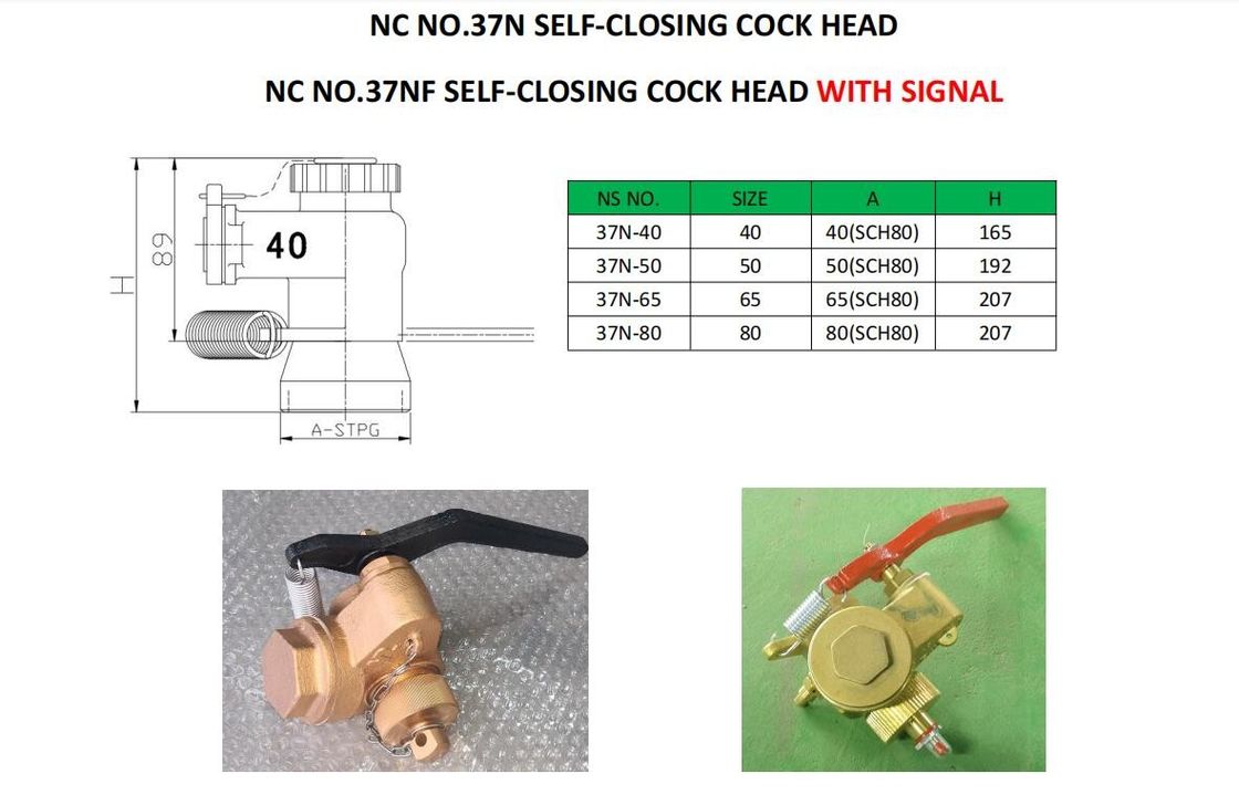 Conexão de fio CB Design NS NO.37N-40 válvula de porta auto-fechada para acessórios de navio