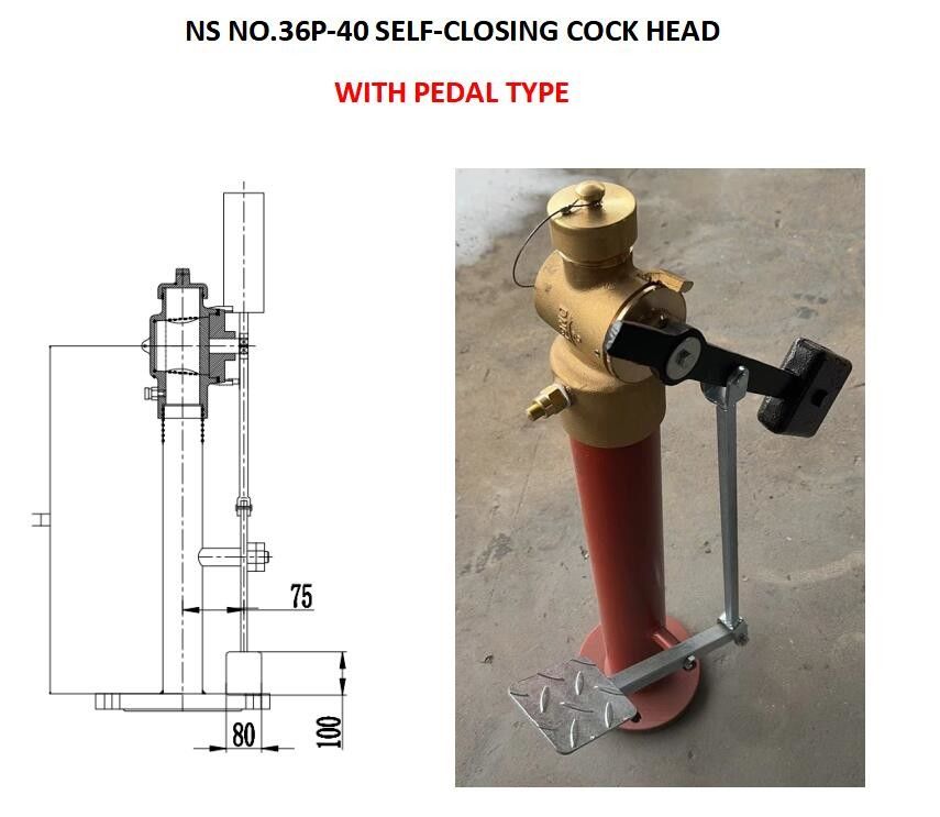 CHINA SUPPLY-NS NO.36P-40 CABEÇA DE CABEÇA AUTO-CELADA COM TIPO DE PEDAL