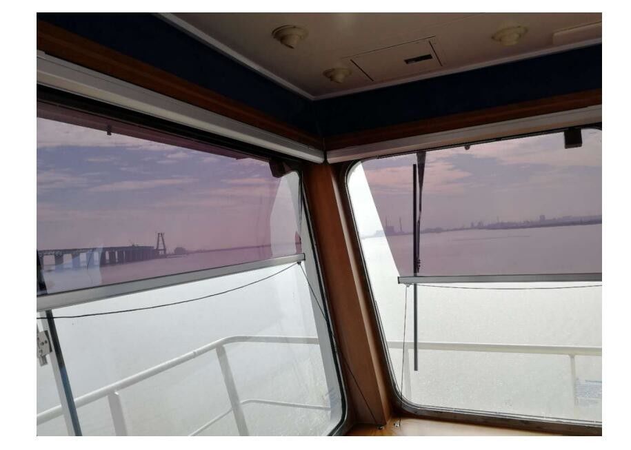 Sombra Solar Marinha Anti-Relâmpago Ecrã Solar Roller Blind Filme de Sombra de Poliéster em Cor Bronze