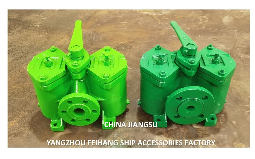 Filtros de óleo duplex de ferro fundido AS16032 CB/T425-Filtro de óleo duplex duplex fabricado na China