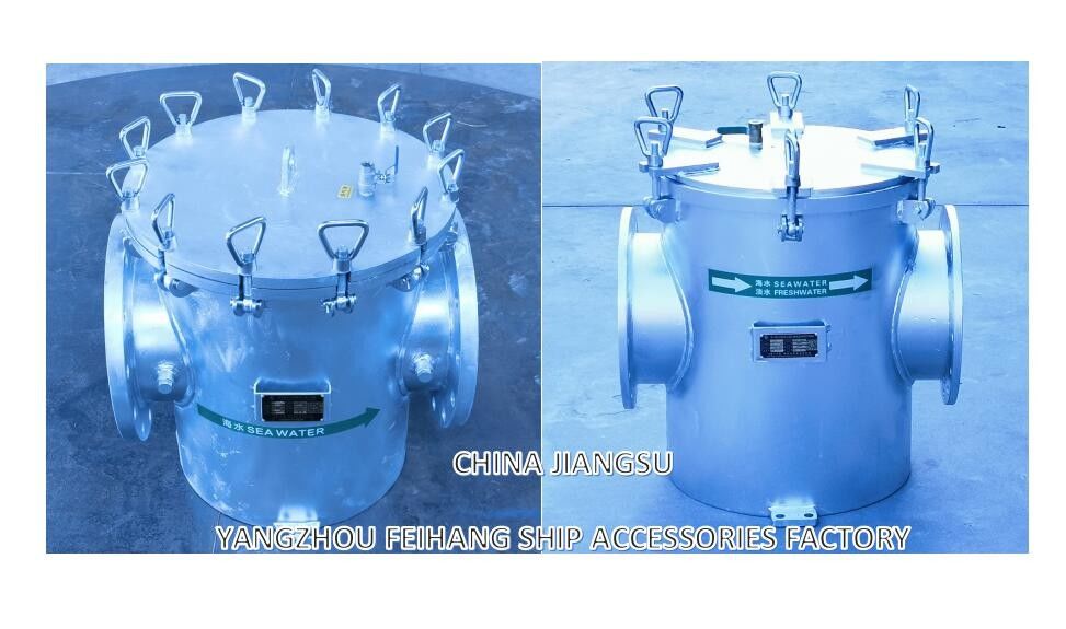 AS250 CB/T497-2012 Filtros de água grosseira marinha e filtro de água marinha Mairine Corpo de aço carbono, filtro de aço inoxidável