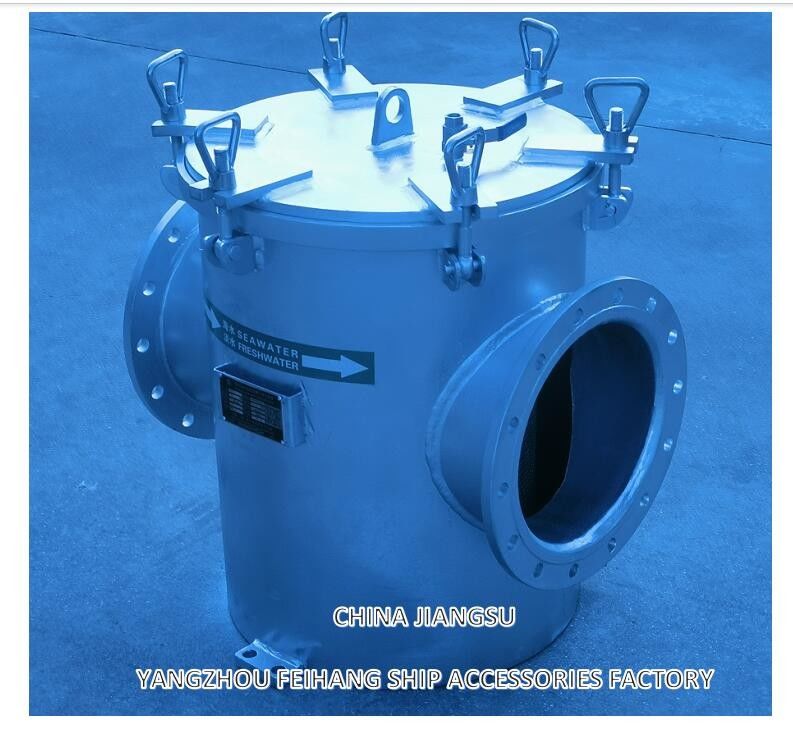 Modelo de filtro de água grosseira marinha AS250 CB/T497 Corpo galvanizado de aço carbono, cartucho de filtro de aço inoxidável, malha de 8 mm