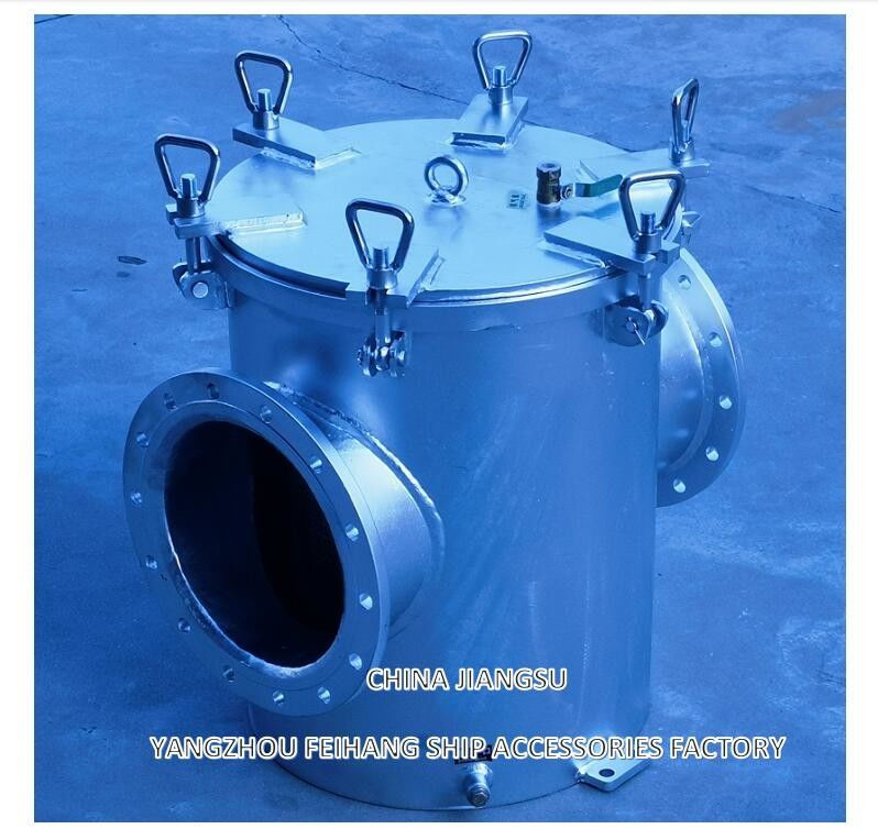 Modelo de filtro de água grosseira marinha AS250 CB/T497 Corpo galvanizado de aço carbono, cartucho de filtro de aço inoxidável, malha de 8 mm