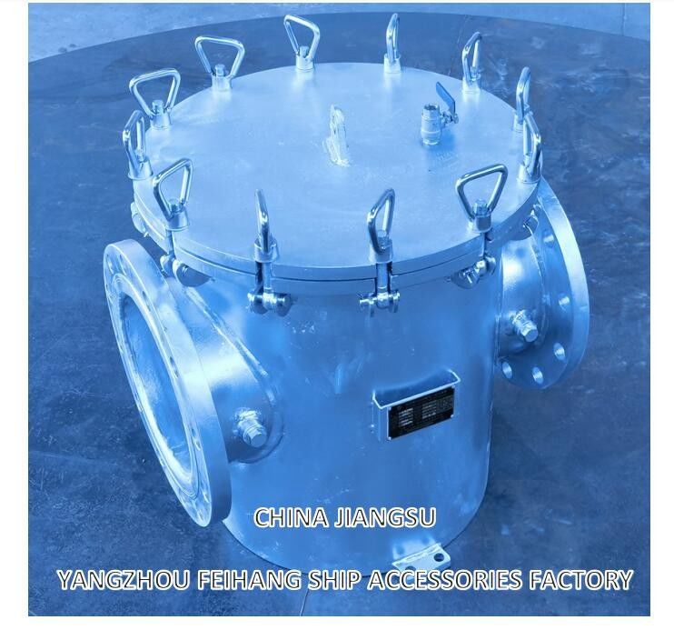 Modelo de filtro de água grosseira marinha AS250 CB/T497 Corpo galvanizado de aço carbono, cartucho de filtro de aço inoxidável, malha de 8 mm