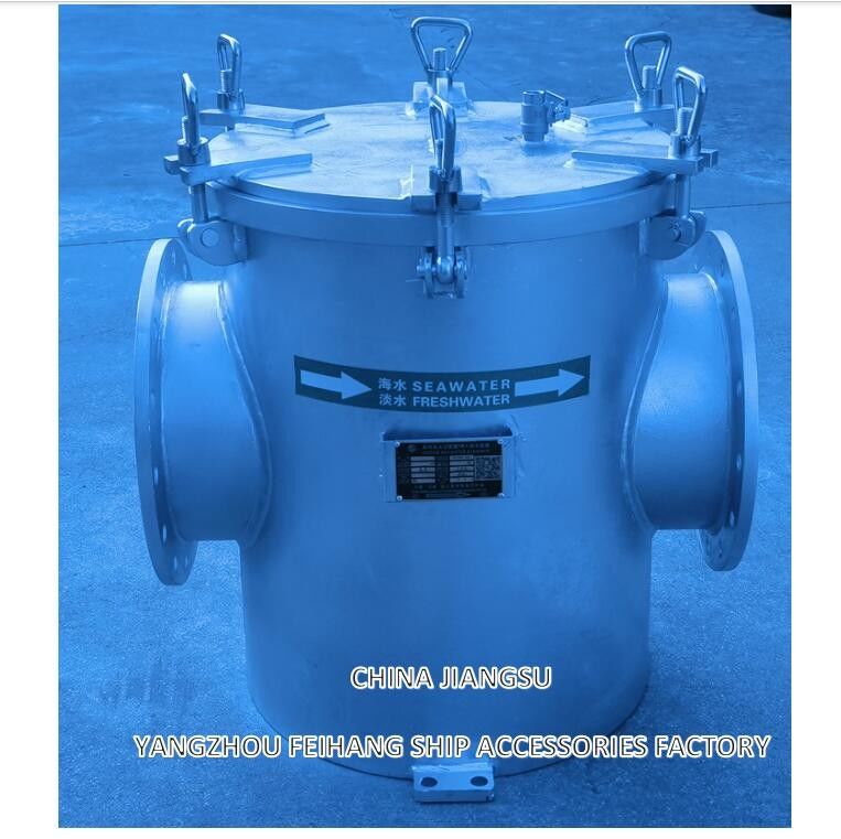Modelo de filtro de água grosseira marinha AS250 CB/T497 Corpo galvanizado de aço carbono, cartucho de filtro de aço inoxidável, malha de 8 mm