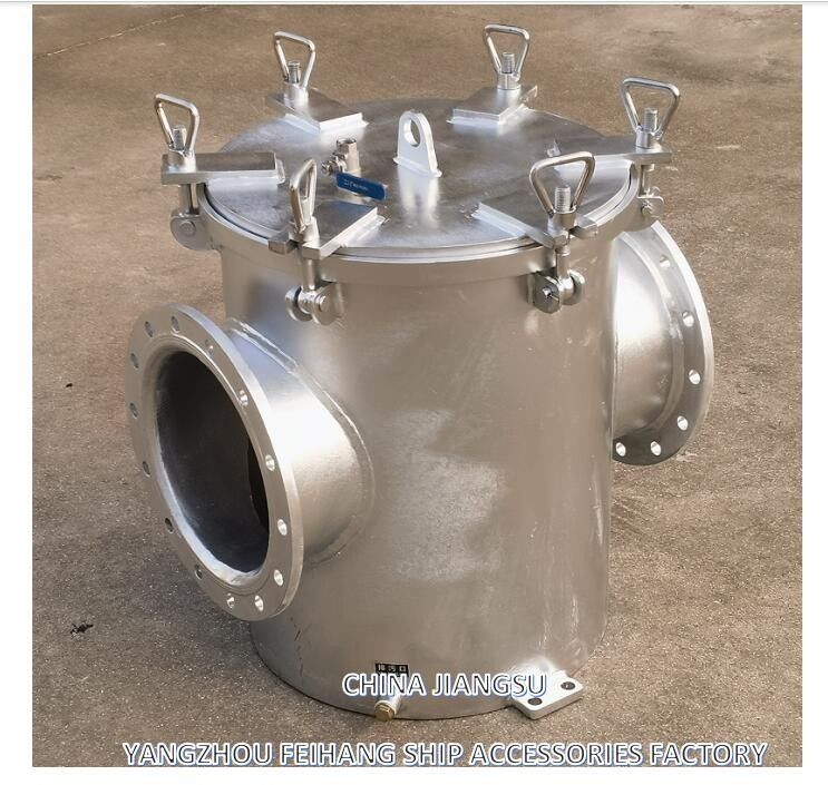 Modelo de filtro de água grosseira marinha AS250 CB/T497 Corpo galvanizado de aço carbono, cartucho de filtro de aço inoxidável, malha de 8 mm