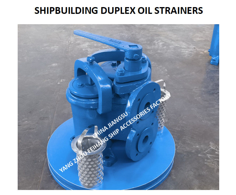 Filtro de óleo duplo de ferro fundido com flange para construção naval