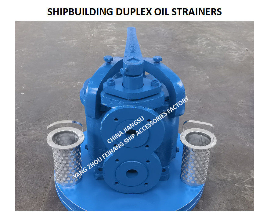 Filtro de óleo duplo de ferro fundido com flange para construção naval