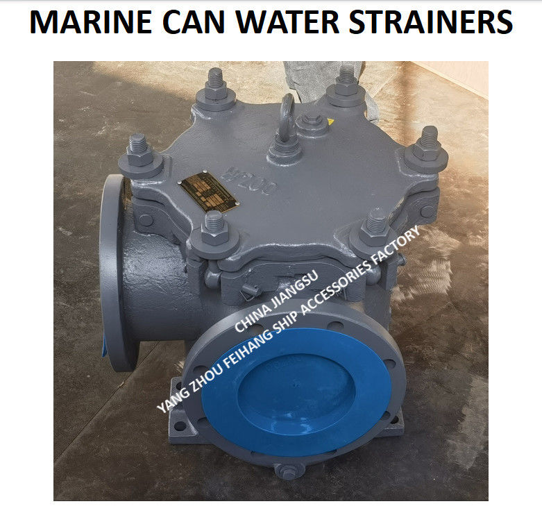 Filtro de água de lata de ferro fundido 5K-200A tipo LA para bomba principal de água do mar com cesto de filtro de aço inoxidável