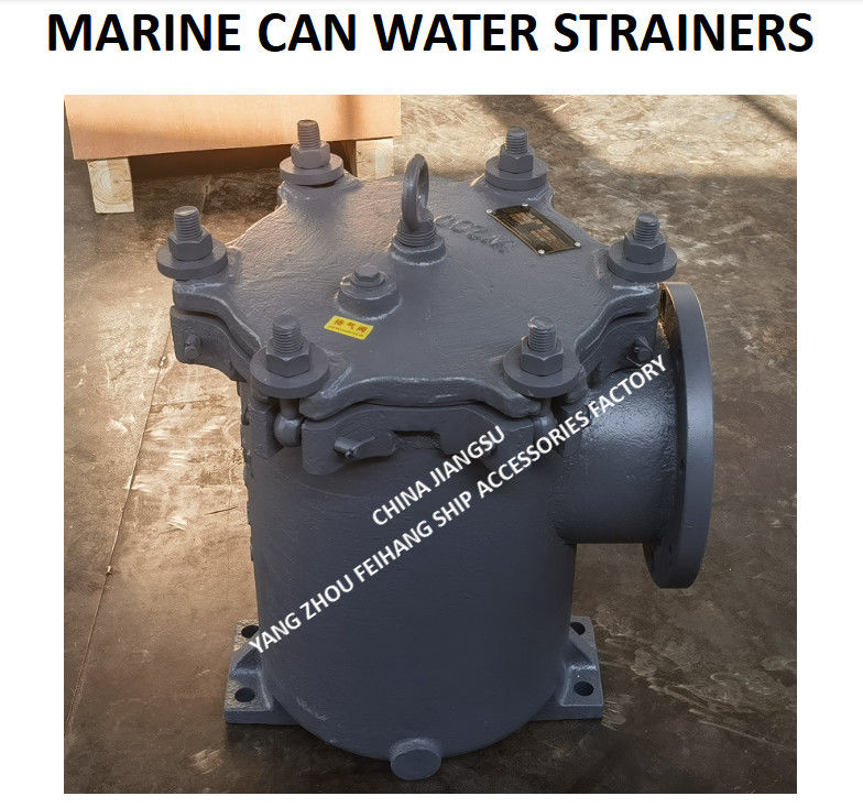 Filtro de água de lata de ferro fundido 5K-200A tipo LA para bomba principal de água do mar com cesto de filtro de aço inoxidável