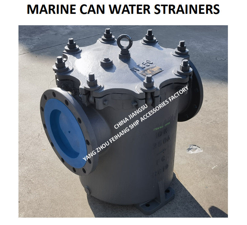CAN WATER STRAINERS FOR SEA CHEST Modelo 5k-300a Tipo S Jis F7121 Corpo de ferro fundido Filtro de aço inoxidável