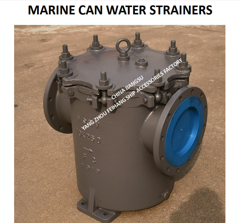 CAN WATER STRAINERS FOR SEA CHEST Modelo 5k-300a Tipo S Jis F7121 Corpo de ferro fundido Filtro de aço inoxidável