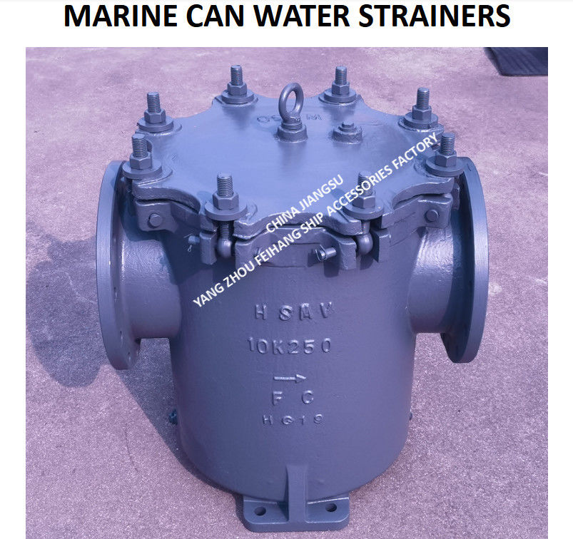 CAN WATER STRAINERS FOR SEA CHEST Modelo 5k-300a Tipo S Jis F7121 Corpo de ferro fundido Filtro de aço inoxidável