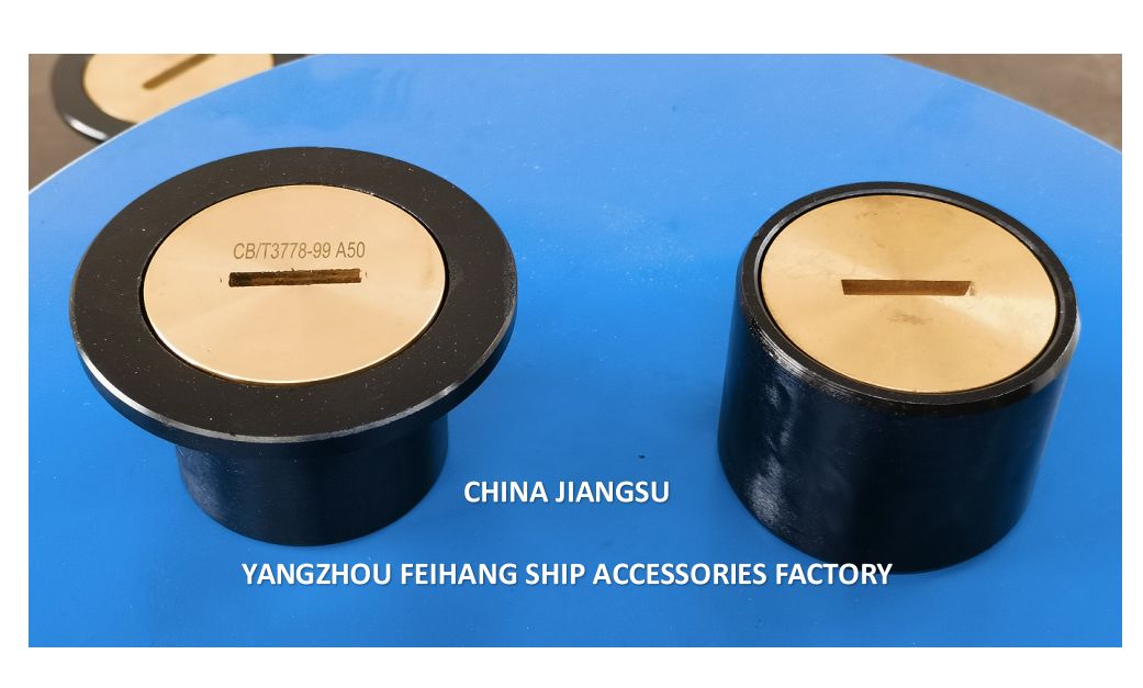 Tampão de Sondagem do Corpo em Aço Fundido Cabeça do Tubo de Sondagem para Convés de Navio C65 CB/T3778 Material de Grau Marinho Padrão da Indústria