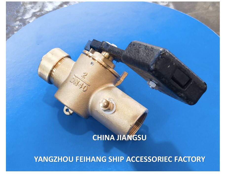 FH-40A CB/T3778 Corcunda de ressonância de bronze auto-fechamento 360 graus com válvula de ensaio BSP Auto-fechamento válvula de tubo de ressonância tubo PN2.5 Material - Cobre com BSP extremo de fio interno e 360° vara rotativa
