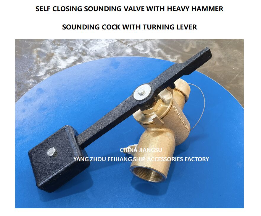 FH-40A CB/T3778 Corcunda de ressonância de bronze auto-fechamento 360 graus com válvula de ensaio BSP Auto-fechamento válvula de tubo de ressonância tubo PN2.5 Material - Cobre com BSP extremo de fio interno e 360° vara rotativa