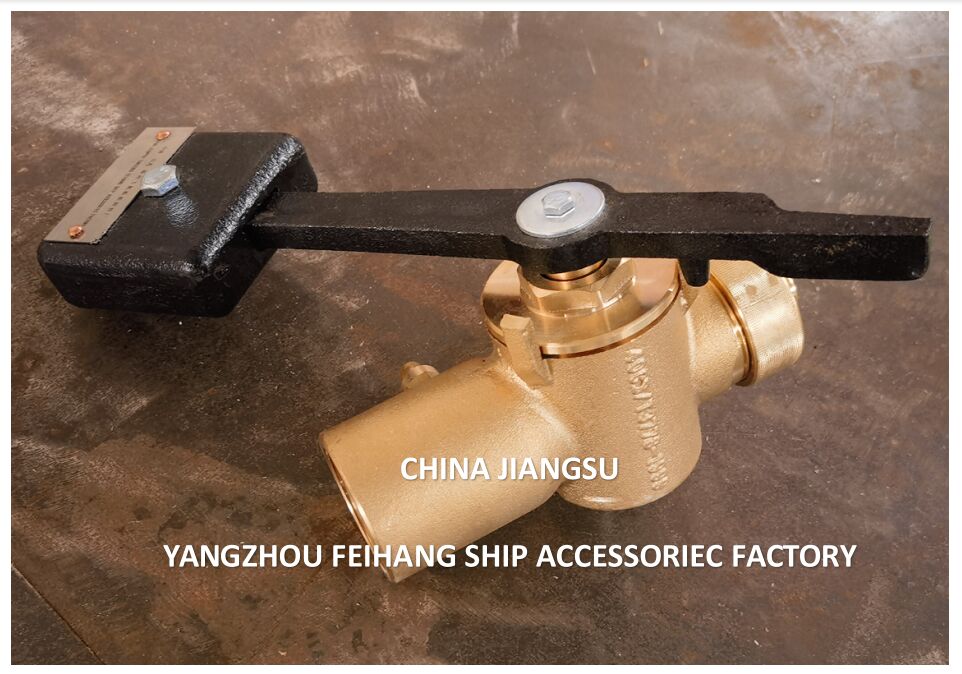 FH-40A CB/T3778 Corcunda de ressonância de bronze auto-fechamento 360 graus com válvula de ensaio BSP Auto-fechamento válvula de tubo de ressonância tubo PN2.5 Material - Cobre com BSP extremo de fio interno e 360° vara rotativa
