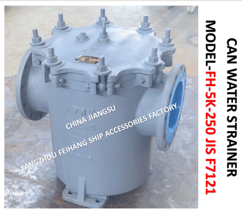 MARINE CAN WANTER STRAINERS FH-5K-250A-CAN WATER FILTERS JIS F7121 FH-5K-250A BODY - CAST IRON FILTER CARTRIDGE - STAINLESS STEEL