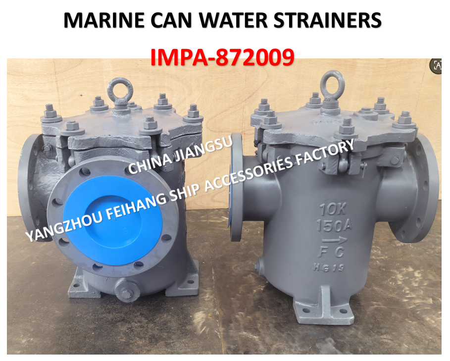 Marine Can Water Strainer 10K-150A LB-TYPE JIS F7121 Body - cast iron, stainless steel filter cartridge